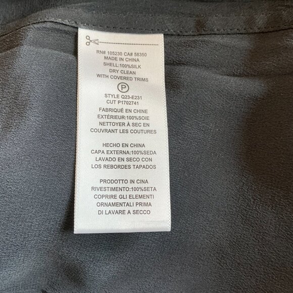 Equipment, Black Silk Button Down Blouse, Size Medium - Picture 6 of 6